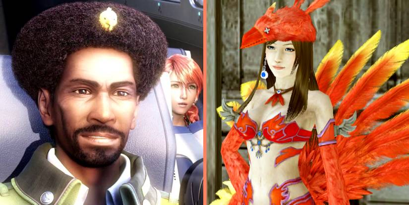 Sazh and his little Chocobo chick (Final Fantasy XIII) & Chocalina (Final Fantasy XIII-2)