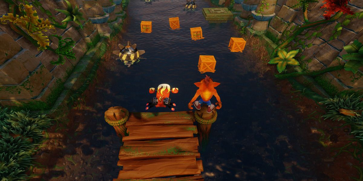 Crash N Sane Trilogy, boxes on water in Crash 2