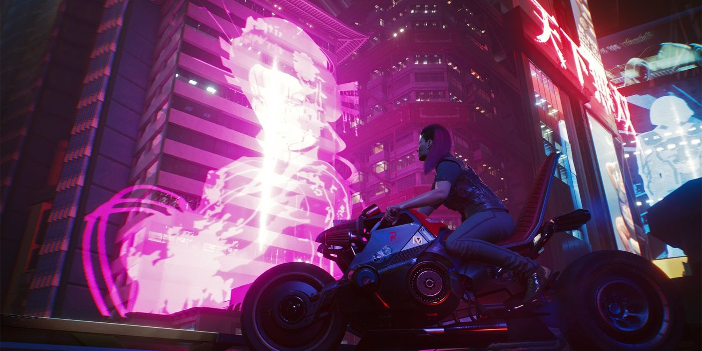 cyberpunk 2077 pink neon advertisement