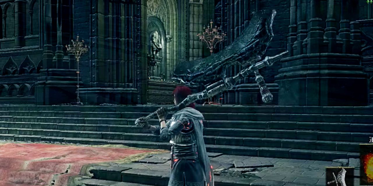 Player holding the Dragonslayer Greataxe in Dark Souls 3
