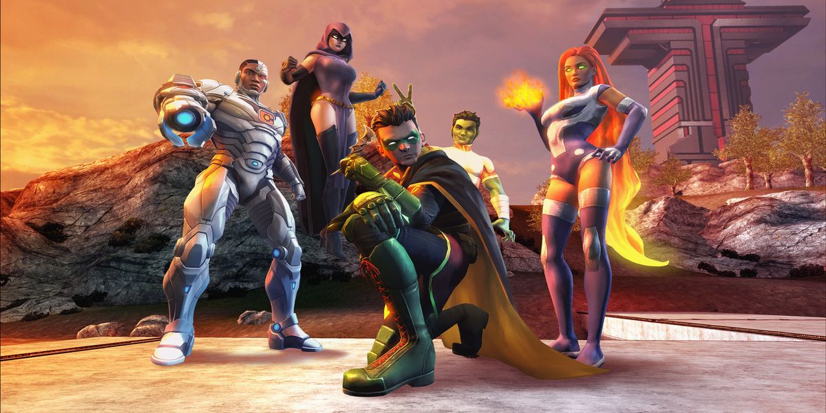 DC Universe Online promotional image of superheroes