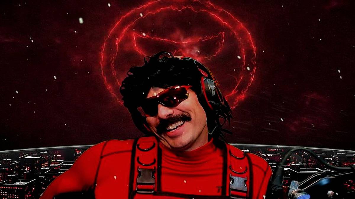 dr disrespect in front of logo