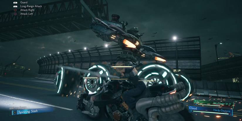 The Motor Ball boss battle from Final Fantasy VII Remake