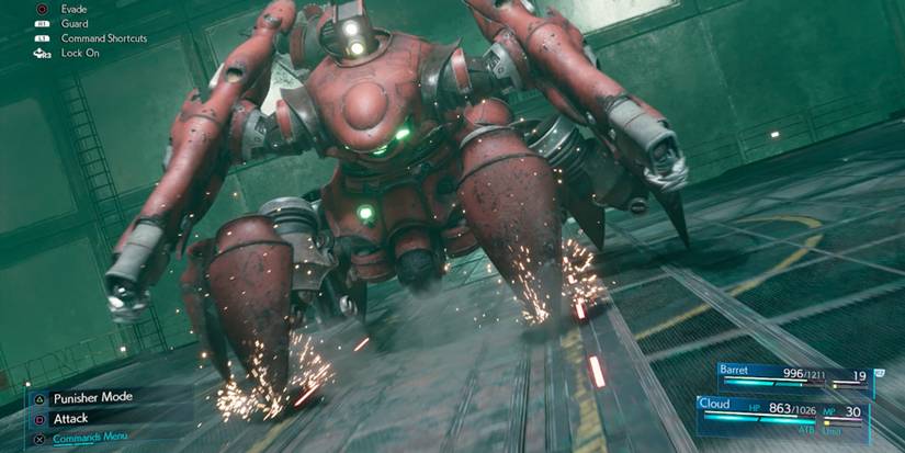 The Scorpion Sentinel boss battle from Final Fantasy VII Remake