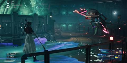 The Swordipede boss battle from Final Fantasy VII Remake