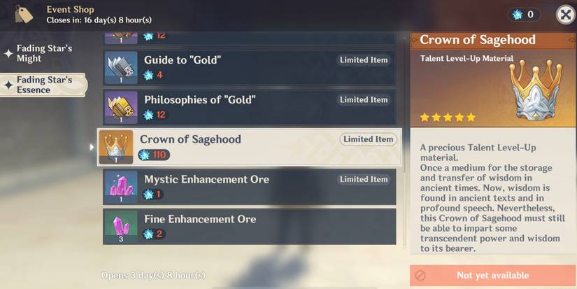 unreconciled stars event shop essence