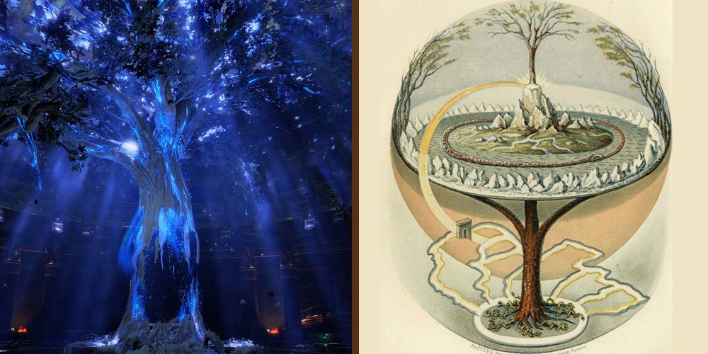 The World Tree, as depicted in God of War and Norse mythology