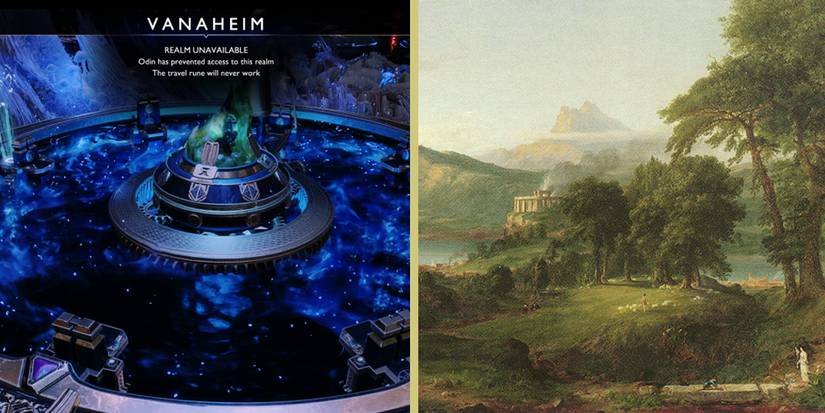 Vanaheim, as depicted in God of War and Norse mythology