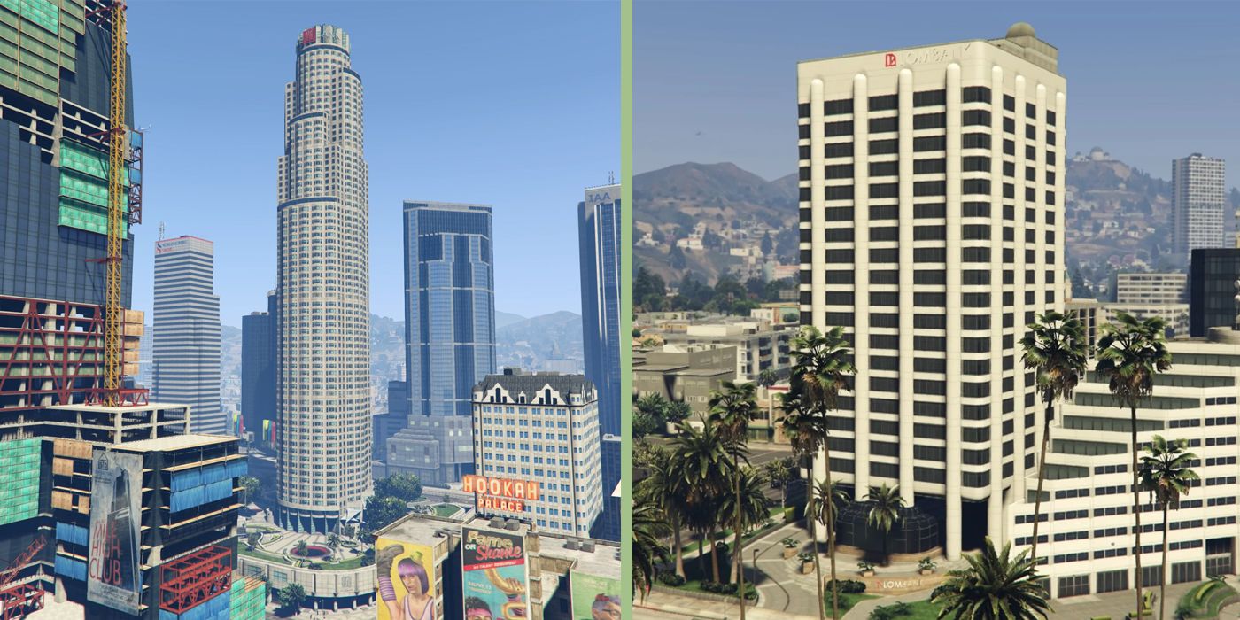 The Maze Bank Tower and Lombank West executive offices in GTA Online