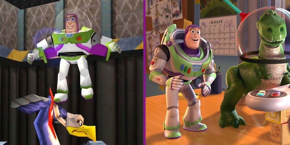 Buzz Lightyear in Toy Story 2 (PS1 - Gameplay and cutscene)
