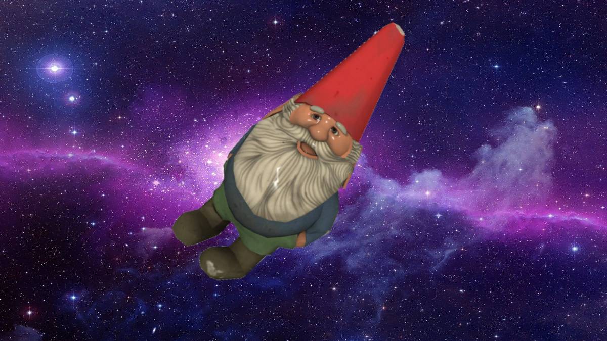 half life gnome floating around in space