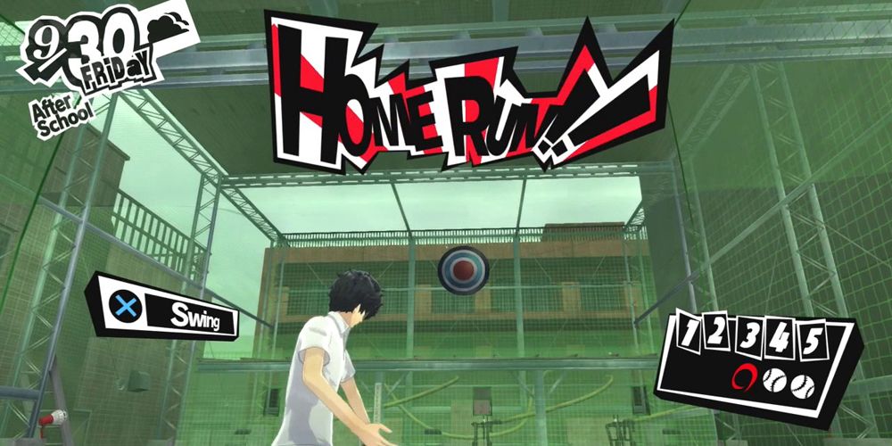The batting cage in Persona 5 Royal