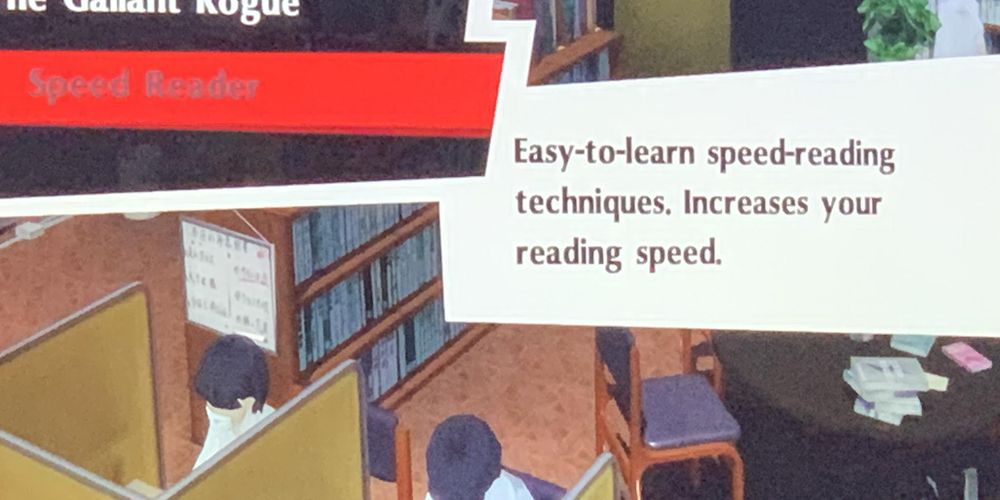 The Speed Reader book in Persona 5 Royal