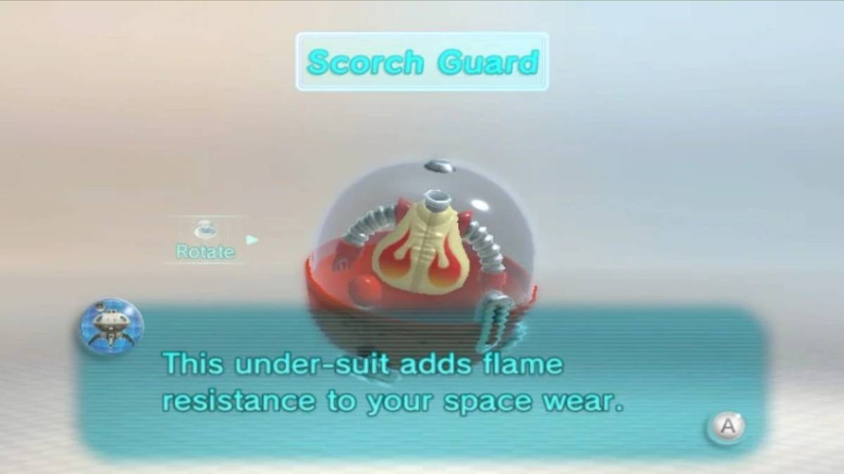 pikmin 3 deluxe fire suit scorch guard info screen