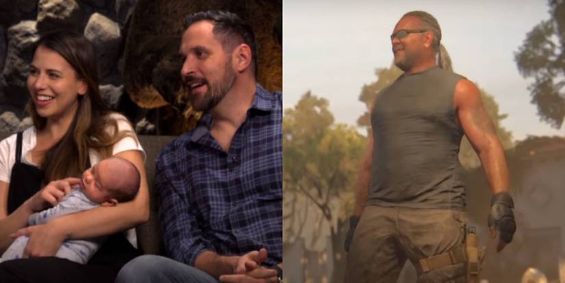 laura bailey travis willingham with baby and character