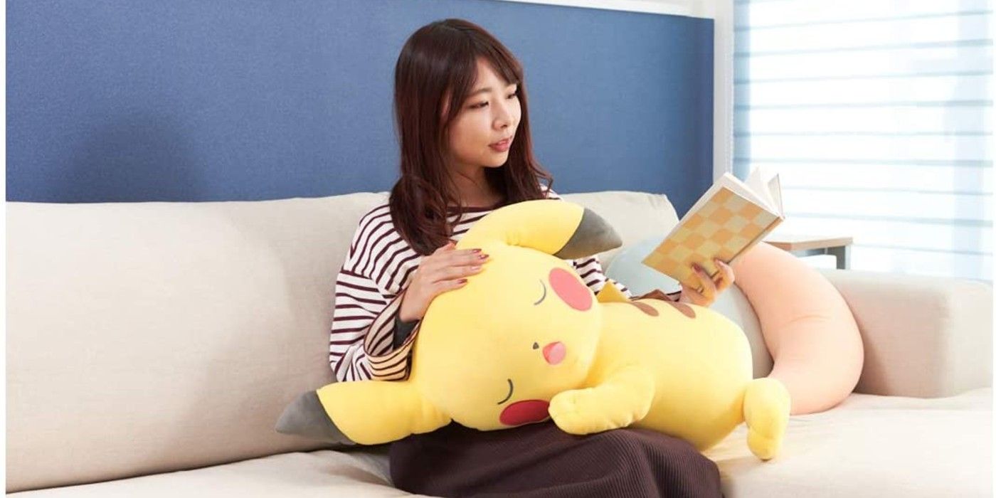 pokemon pikachu relax at home plush