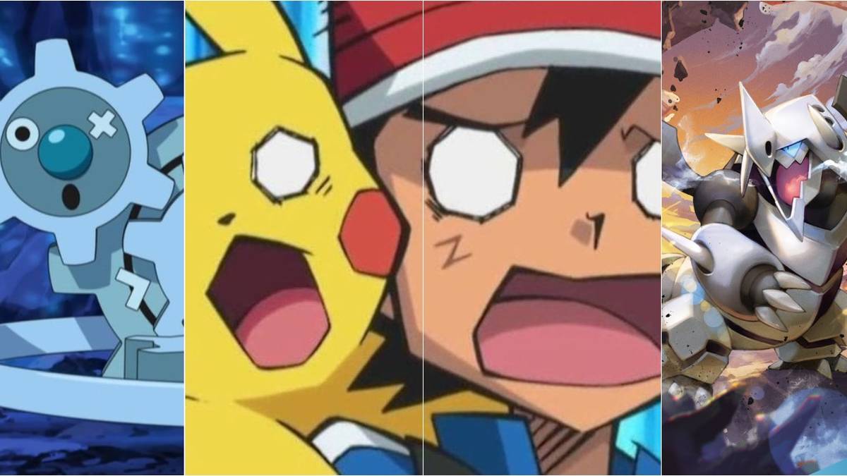 klinklang mega aggron ash and pikachu shocked not electric type