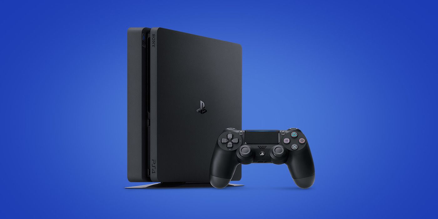 PS4 against blue background