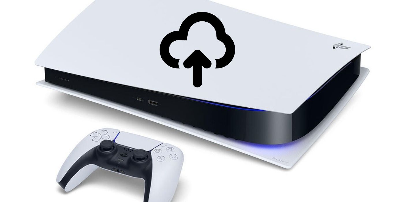 ps5 and controller with cloud save logo