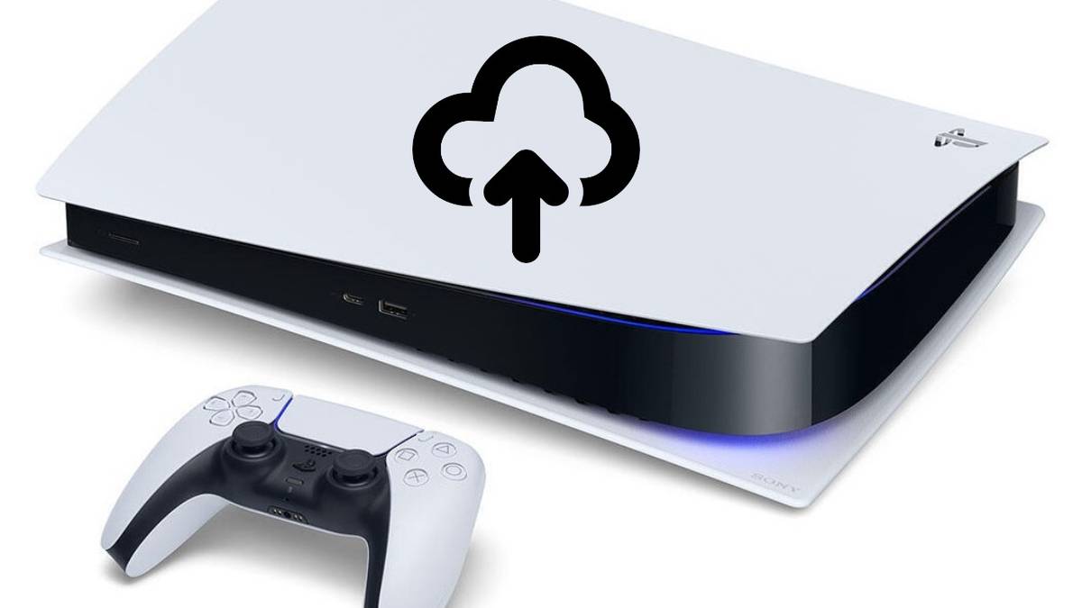 ps5 and controller with cloud save logo