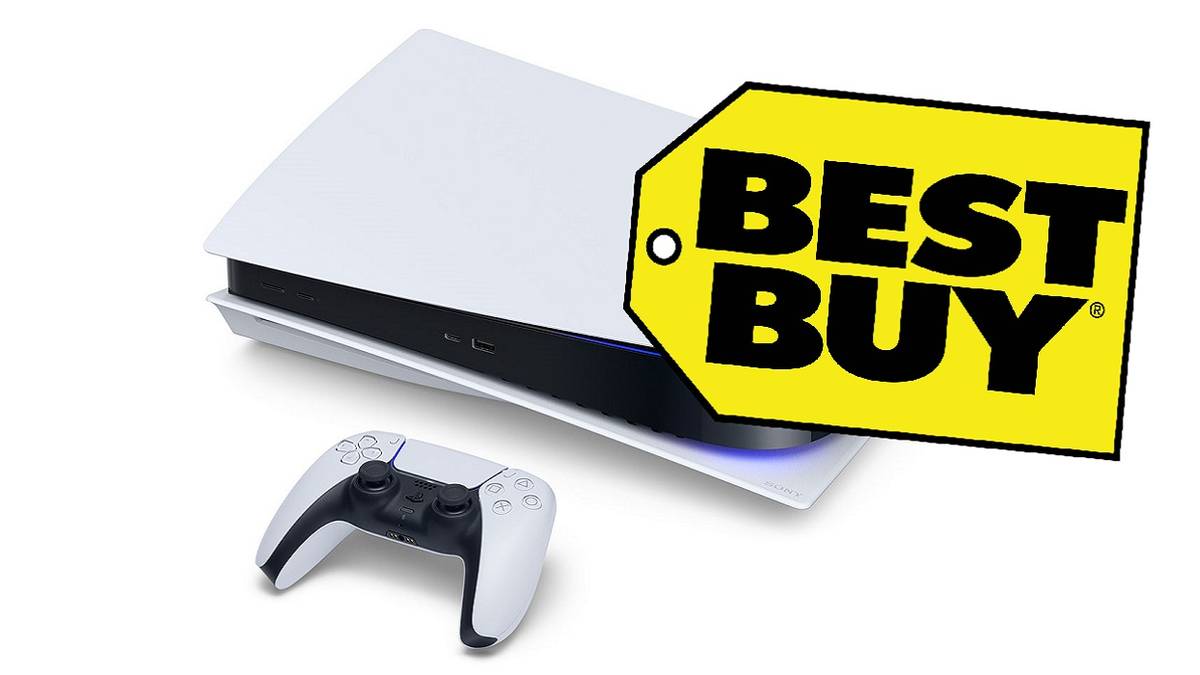 ps5 console and dualsense with best buy logo