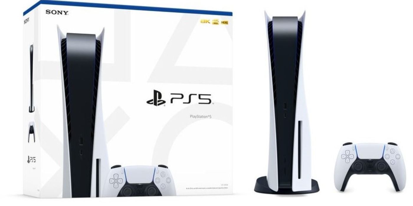ps5 retail box with console next to it