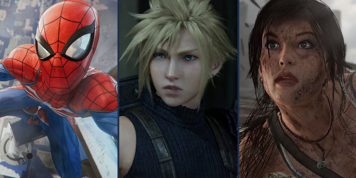 Spider-Man, Cloud Strife (Final Fantasy VII) and Lara Croft (Tomb Raider)