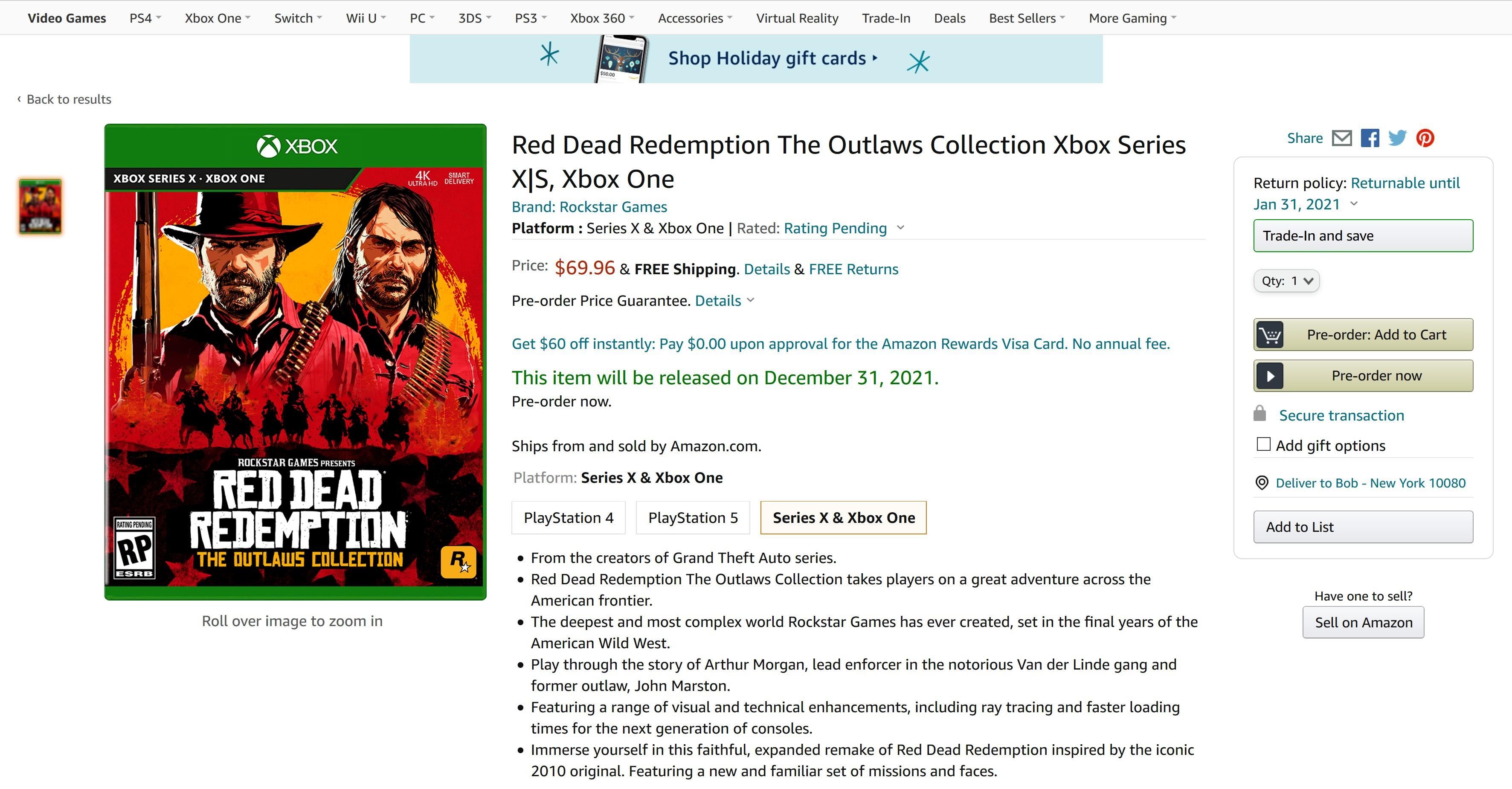 red dead redemption outlaws collection xbox