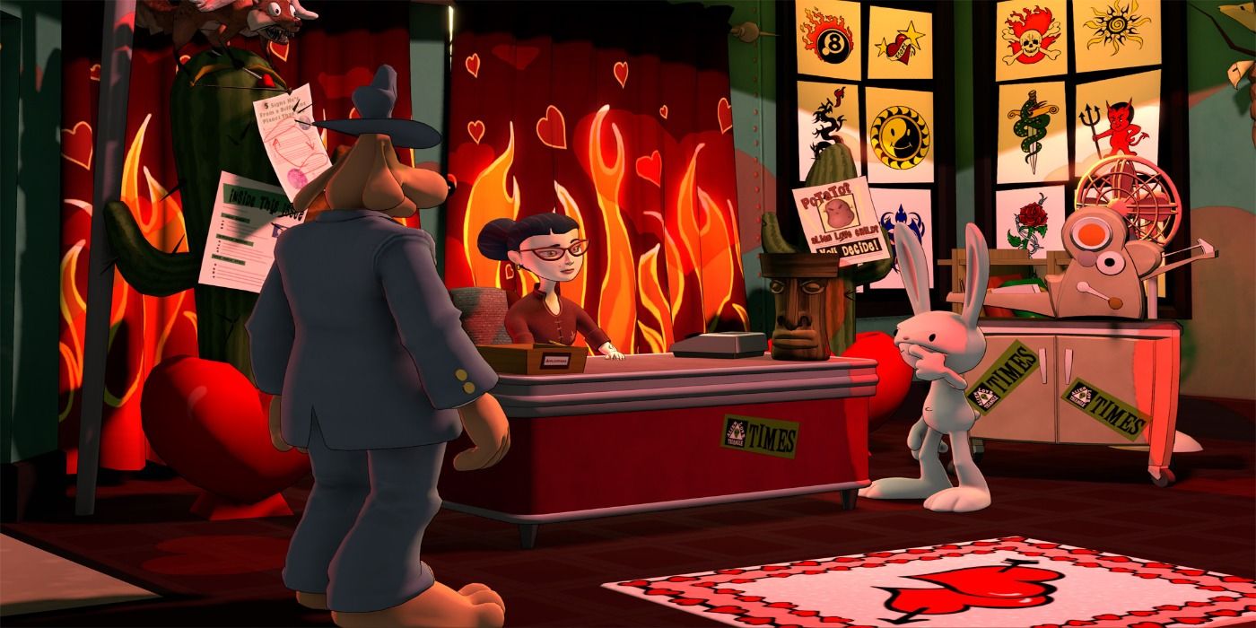 sam and max save the world fire desk room woman