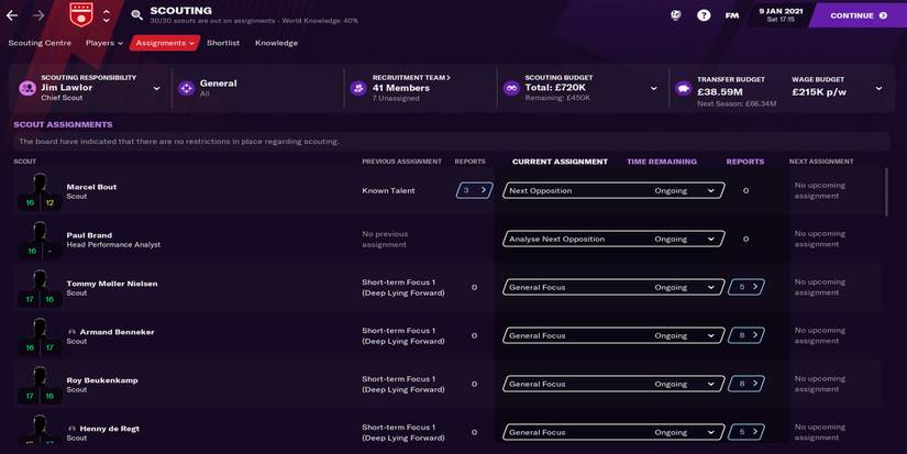 Scouting in Football Manager 21