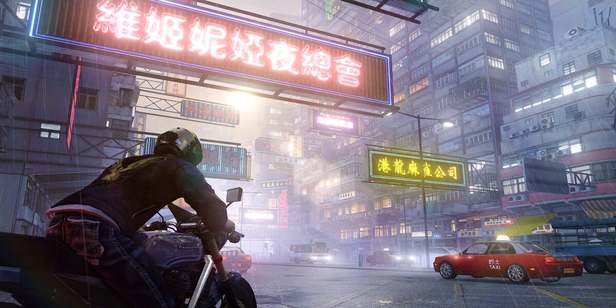 Sleeping Dogs motorbike gameplay in hong kong