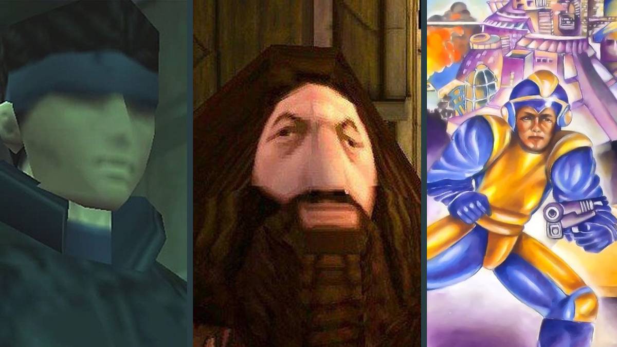 Solid Snake (Metal Gear Solid), Hagrid (Harry Potter & the Sorcerer's Stone) and Mega Man (Mega Man 1 NA Box Art)