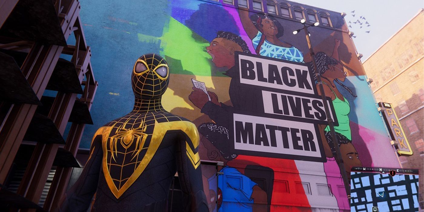 spider man miles morales black lives matter blm mural