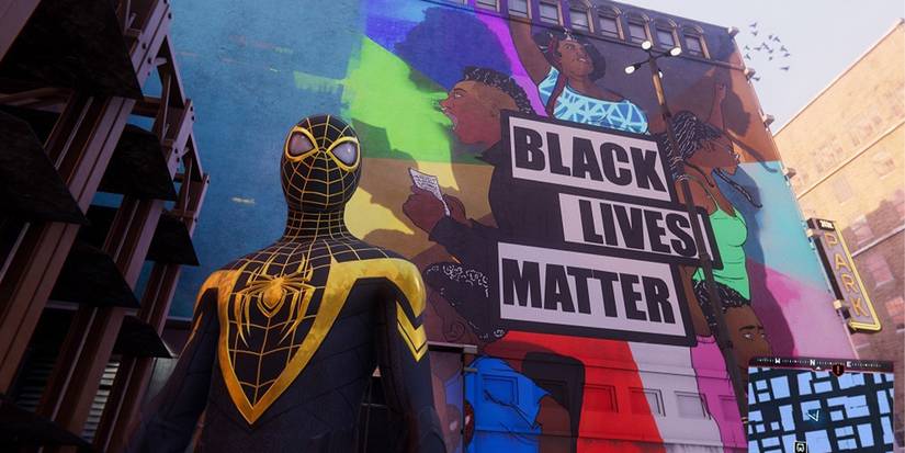 spider man miles morales black lives matter blm mural