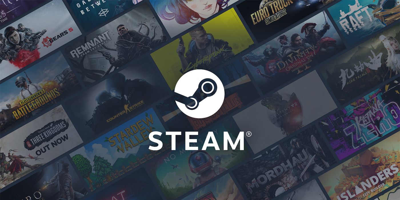 Steam logo over video game checkerboard