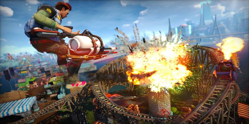 Explosive gunfight in Sunset Overdrive