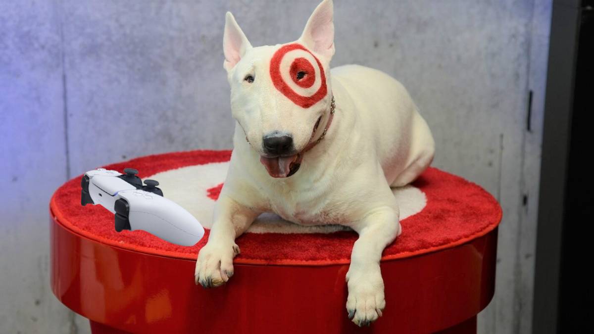 target dog with ps5 controller