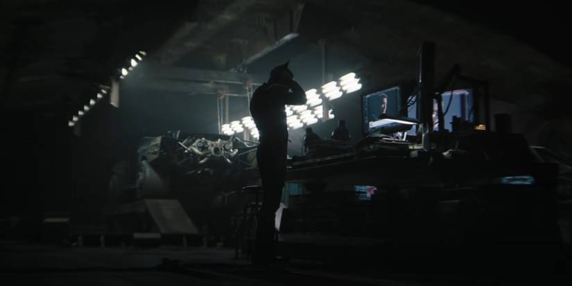 the batman robert pattinson batcave