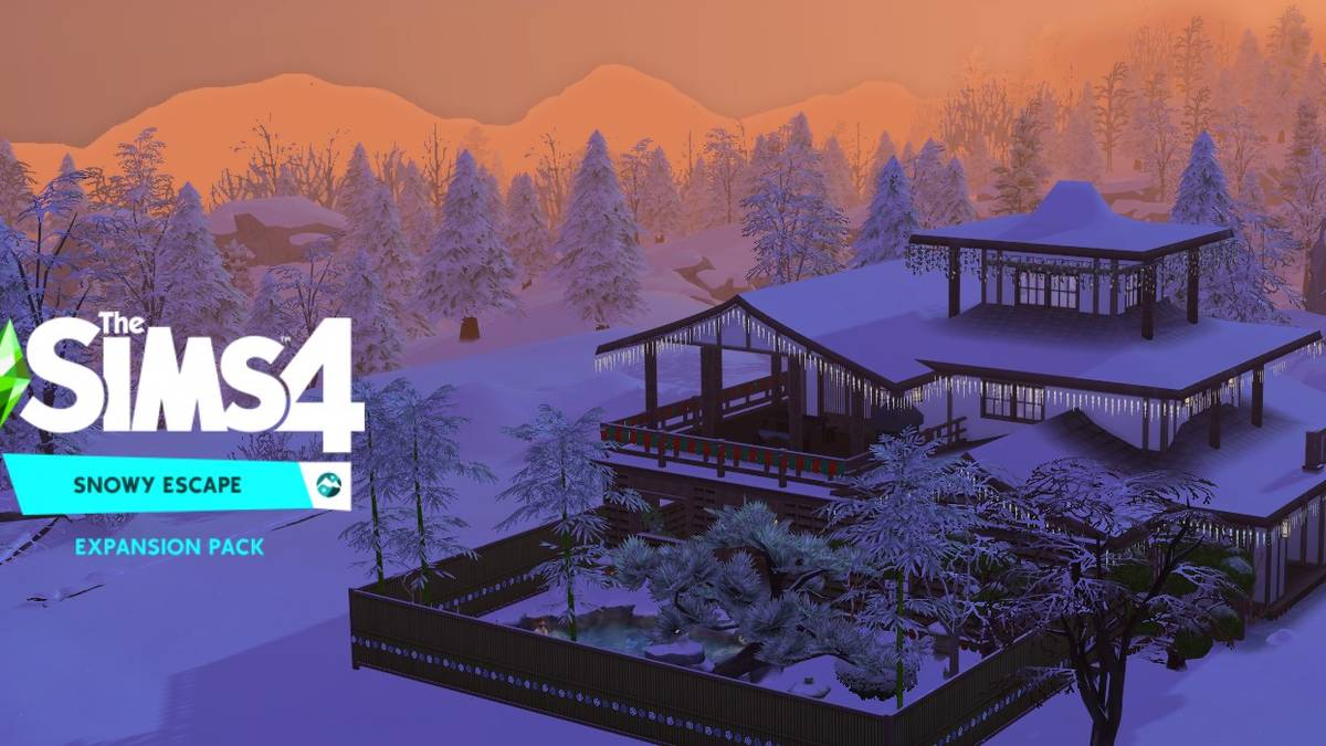 the-sims-4-snowy-escape-onsen-bathhouse-sunset-with-logo