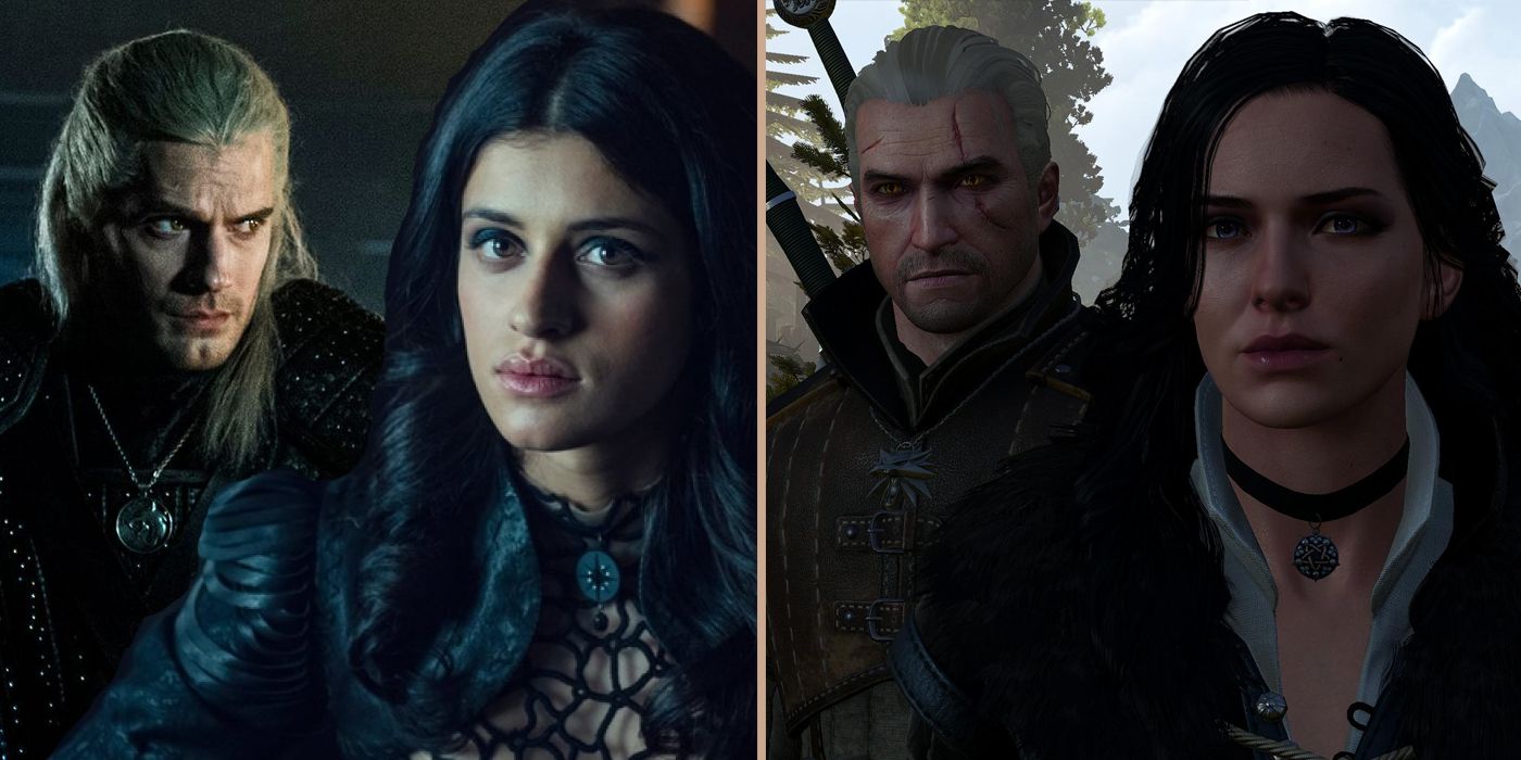 Geralt and Yennefer from The Witcher Netflix and The Witcher 3