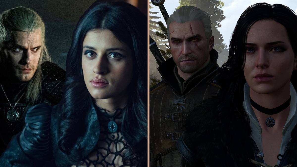 Geralt and Yennefer from The Witcher Netflix and The Witcher 3