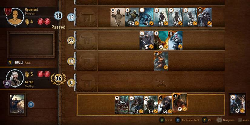 Geralt playing Gwent in The Witcher 3