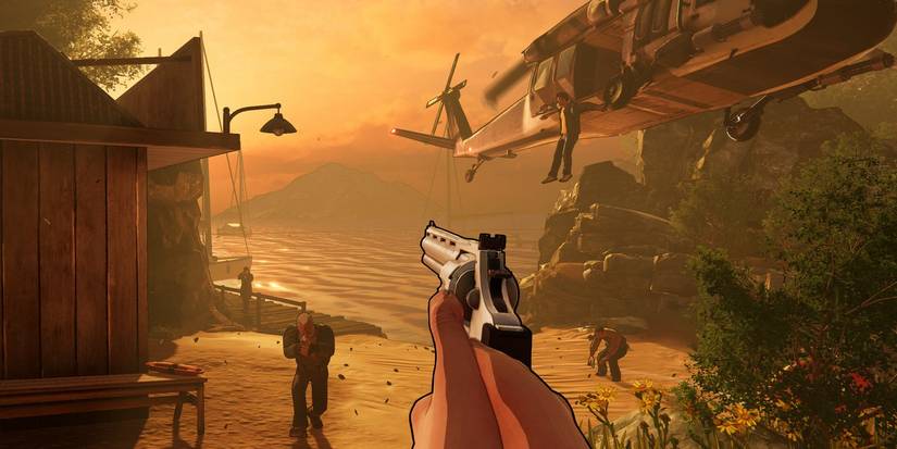 XIII Screenshot Sunset Helicopter