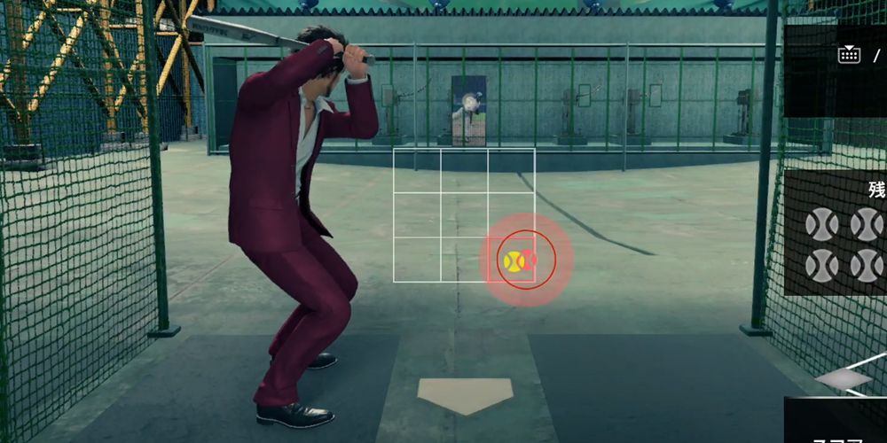 The Batting Practice minigame in Yakuza: Like a Dragon