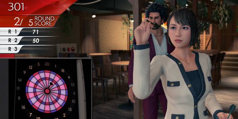The Darts minigame in Yakuza: Like a Dragon