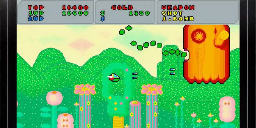 The Fantasy Zone minigame in Yakuza: Like a Dragon