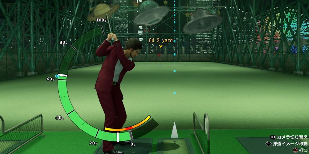 The Golf minigame in Yakuza: Like a Dragon