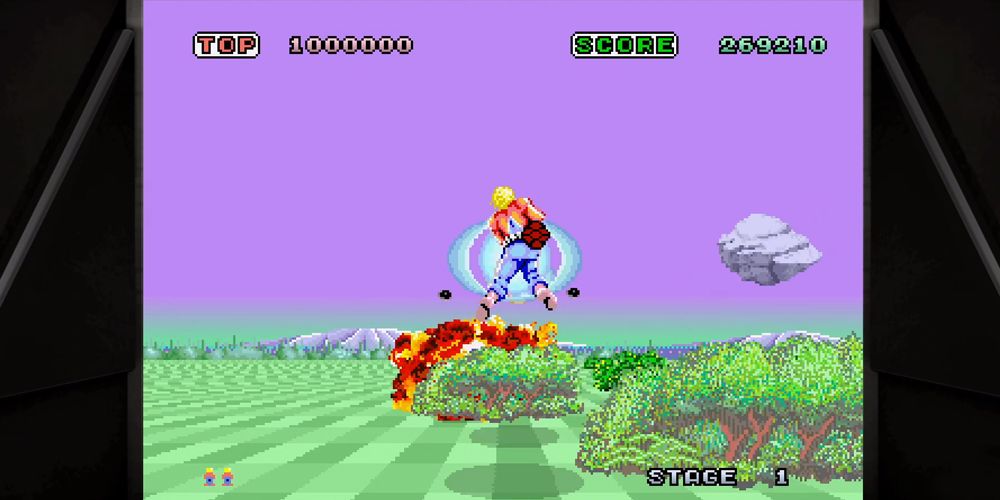 The Space Harrier minigame in Yakuza: Like a Dragon