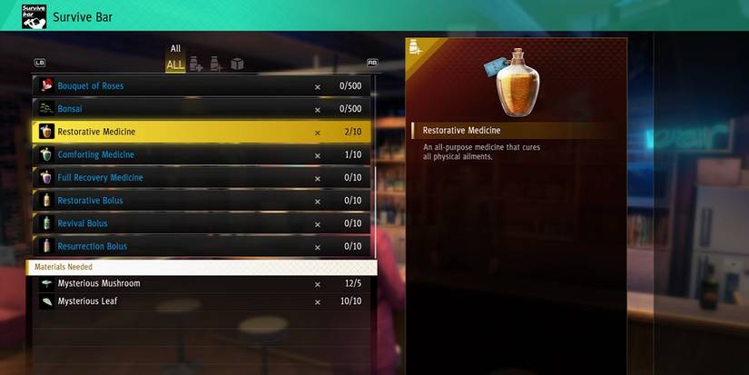 yakuza like a dragon crafting