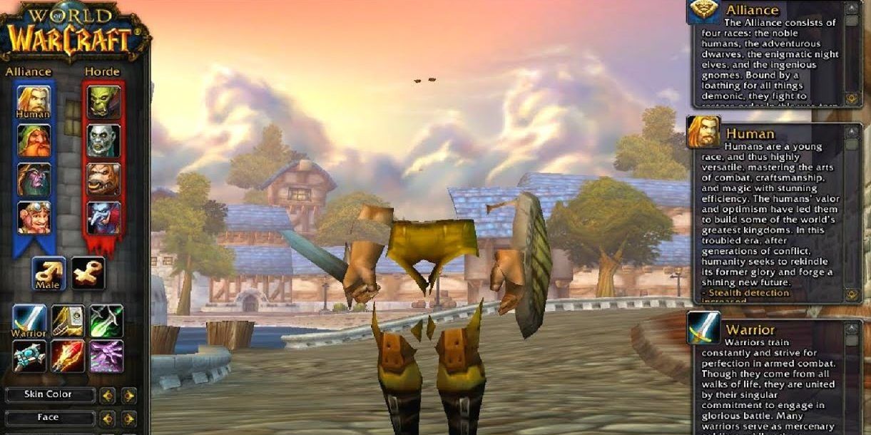 world of warcraft bug character screen
